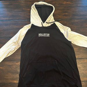Black and White Hollister Hooded Tee